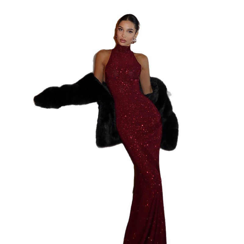 Fashionable Sexy Evening Gown for Women Elegant Strapless Bodycon Long Dress