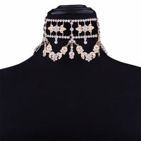 Crystal Rhinestone Choker Necklace Velvet Statement Necklace