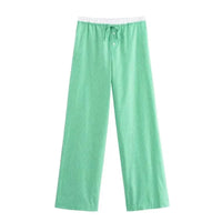 Striped Pants Sets Women's 2-piece Autumn Chic Loose Wide-leg Pants Sets Street Fashion Youth 2 Piece Sets Womens Outfits