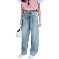 Light Blue Flare Jeans for Women High Waist Slim Fit Trousers