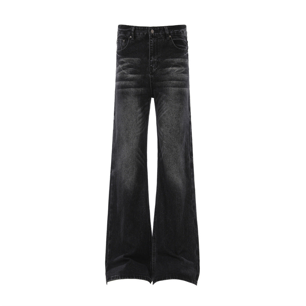 Washed denim bell bottoms