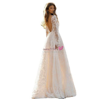 Elegant Lace Long Sleeve Evening Dress for Women, Sexy Formal Gown Wedding Dress, Party Dress