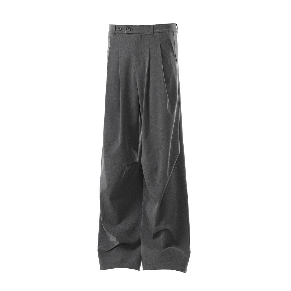 Wrinkled wide leg trousers
