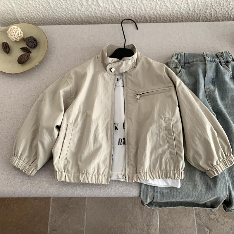 Children's retro outerwear and girls' jacket