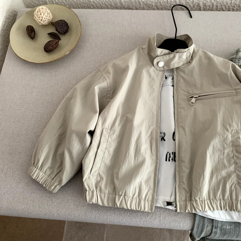 Children's retro outerwear and girls' jacket