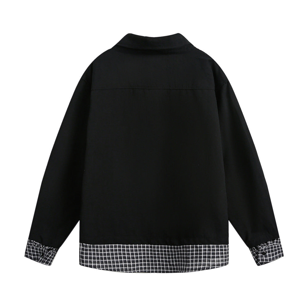 Fake two lapel tops