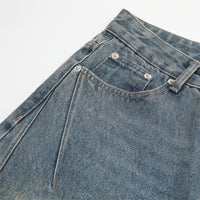 Washed vintage denim bell bottoms
