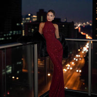 Fashionable Sexy Evening Gown for Women Elegant Strapless Bodycon Long Dress