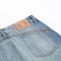 Washed denim bell bottoms