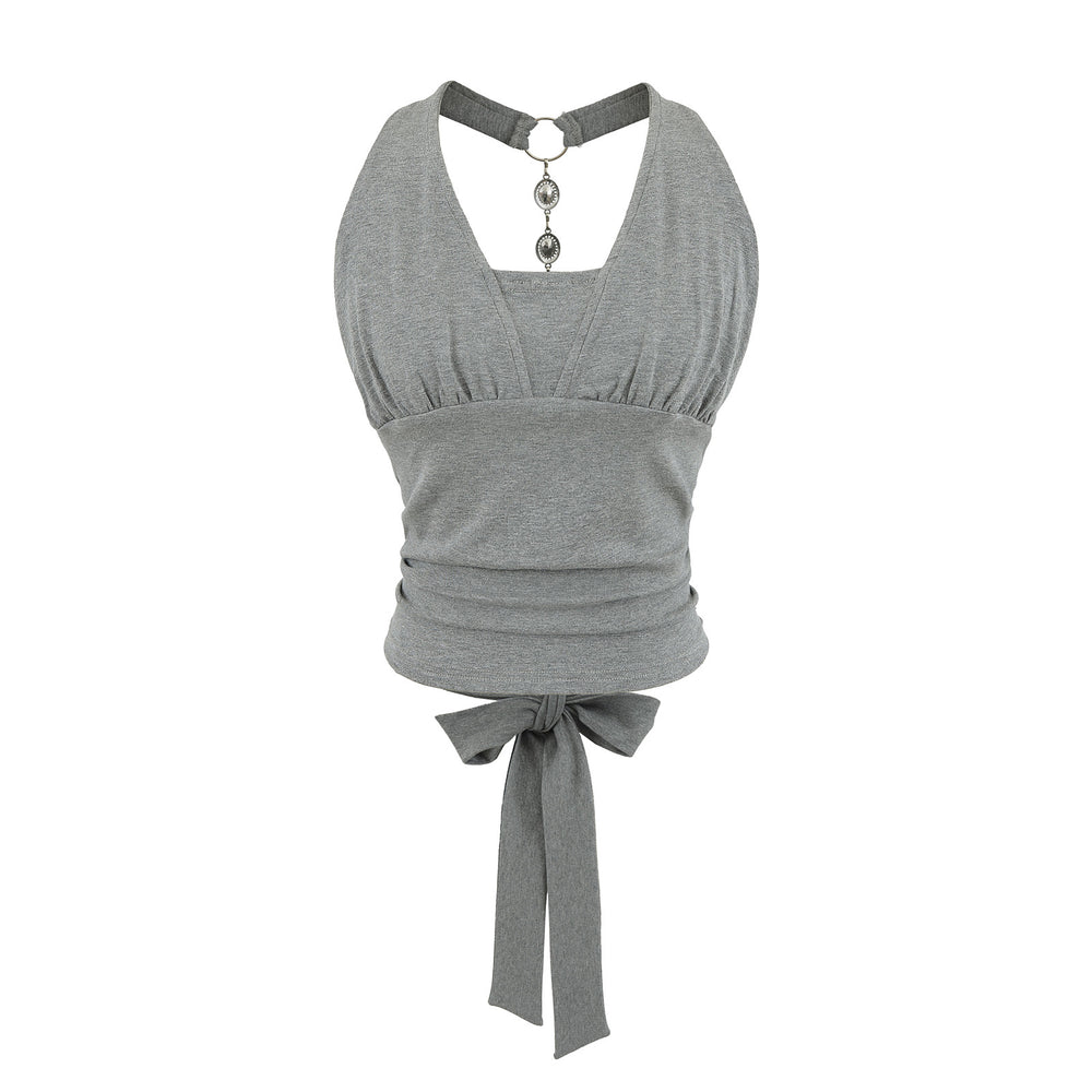 Sexy Backless Fitted Short Top for Women