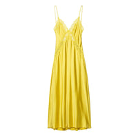 Lace satin texture MIDI dress