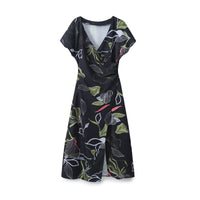 Elegant Style Satin Texture Printed Midi Dress