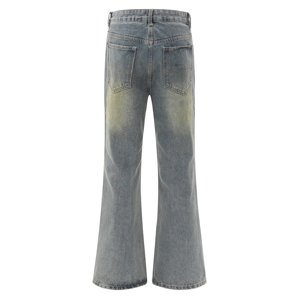 Washed vintage denim bell bottoms