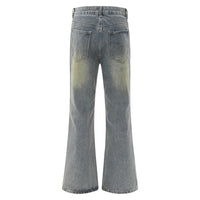 Washed vintage denim bell bottoms