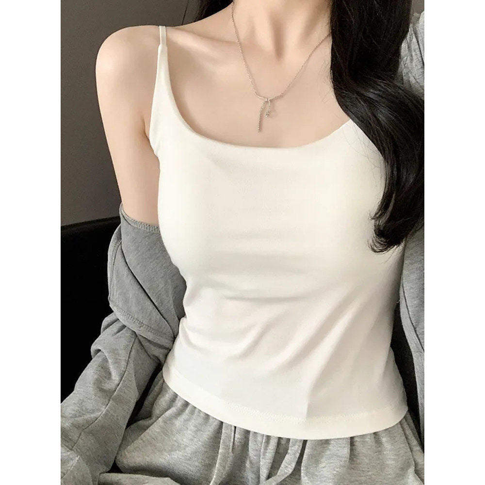 Elastic Fitted Bralette Tank Top for Women