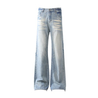 Washed denim bell bottoms