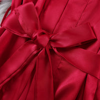 Lightweight Sexy Women's Belted Robe, Simple Open Front Nightwear, Silk-like Bathrobe