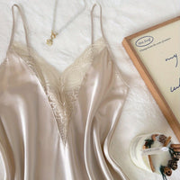 Ladies' Lace Strap Silk Sleep Dress Sexy Romantic  Nightwear