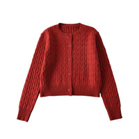Short women's outerwear sweater