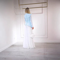 Elegant Chiffon Beaded Pleated Evening Dress for Women