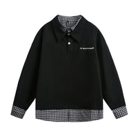 Fake two lapel tops