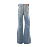 Washed denim bell bottoms