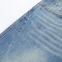 Washed denim bell bottoms