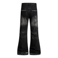 Distressed denim bell bottoms