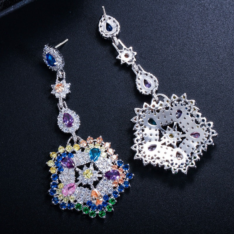 Tassel earrings, bride's noble zircon earring accessories