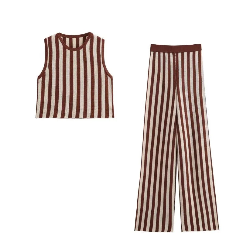 Knit Sets of Two Pieces for Modern Women Set Luxury Elegant  Women's Summer Elegant Korean Style Pants Sets