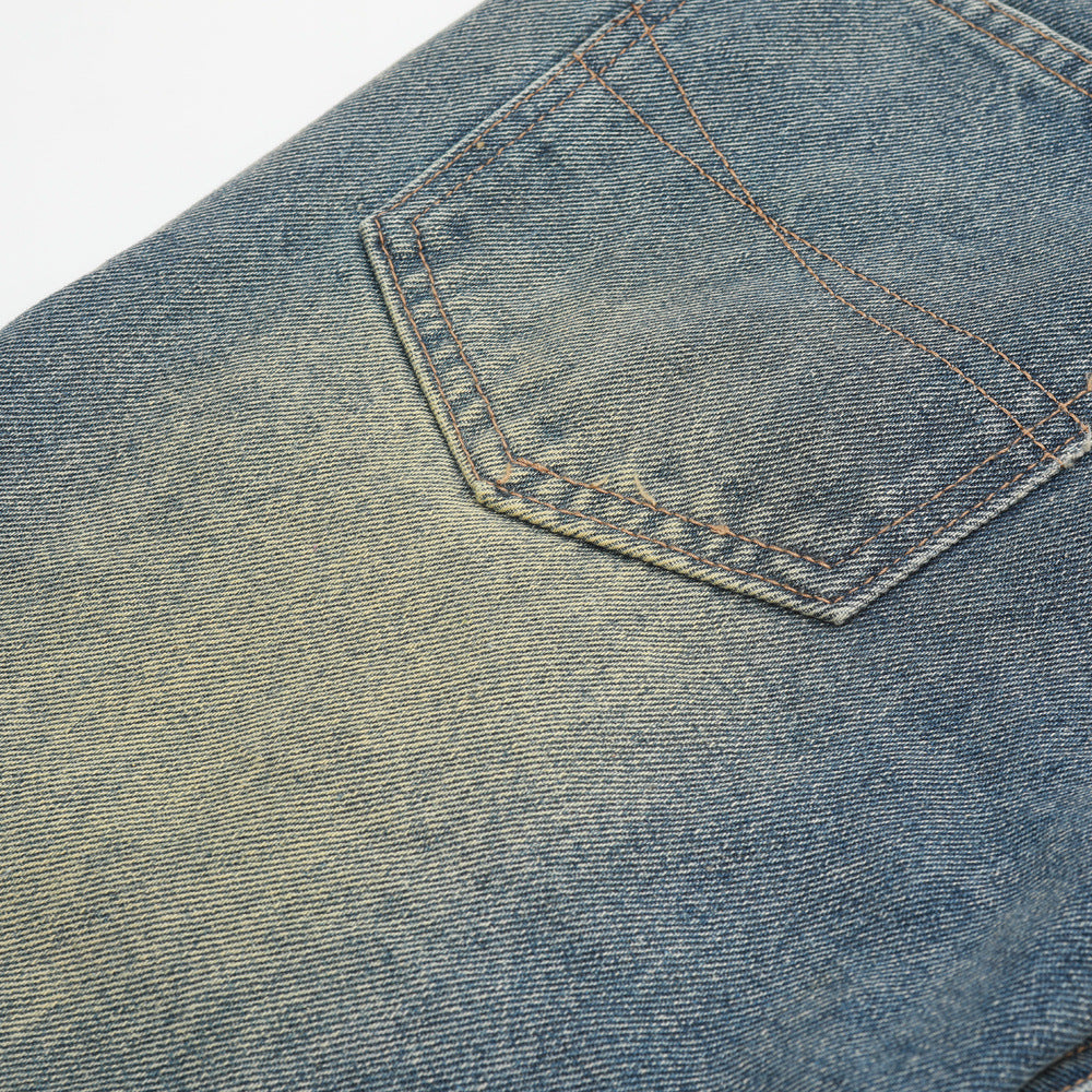 Washed vintage denim bell bottoms