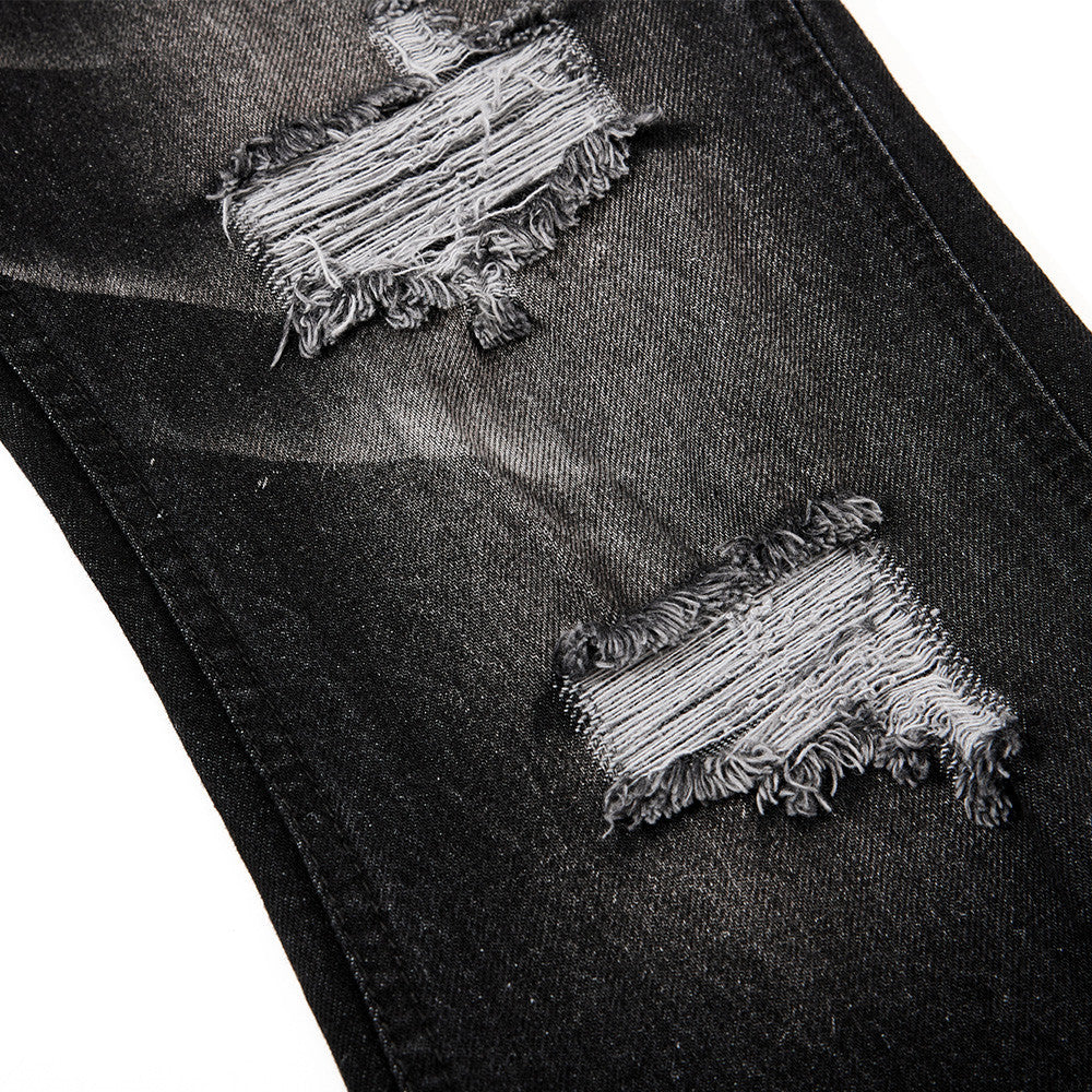Distressed denim bell bottoms