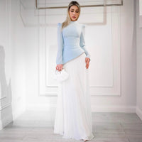 Elegant Chiffon Beaded Pleated Evening Dress for Women