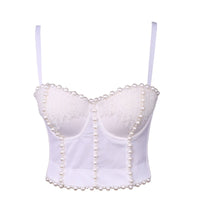 Women's Outerwear Beaded Rhinestone Bandeau Boned Shaping Outerwear Bustier