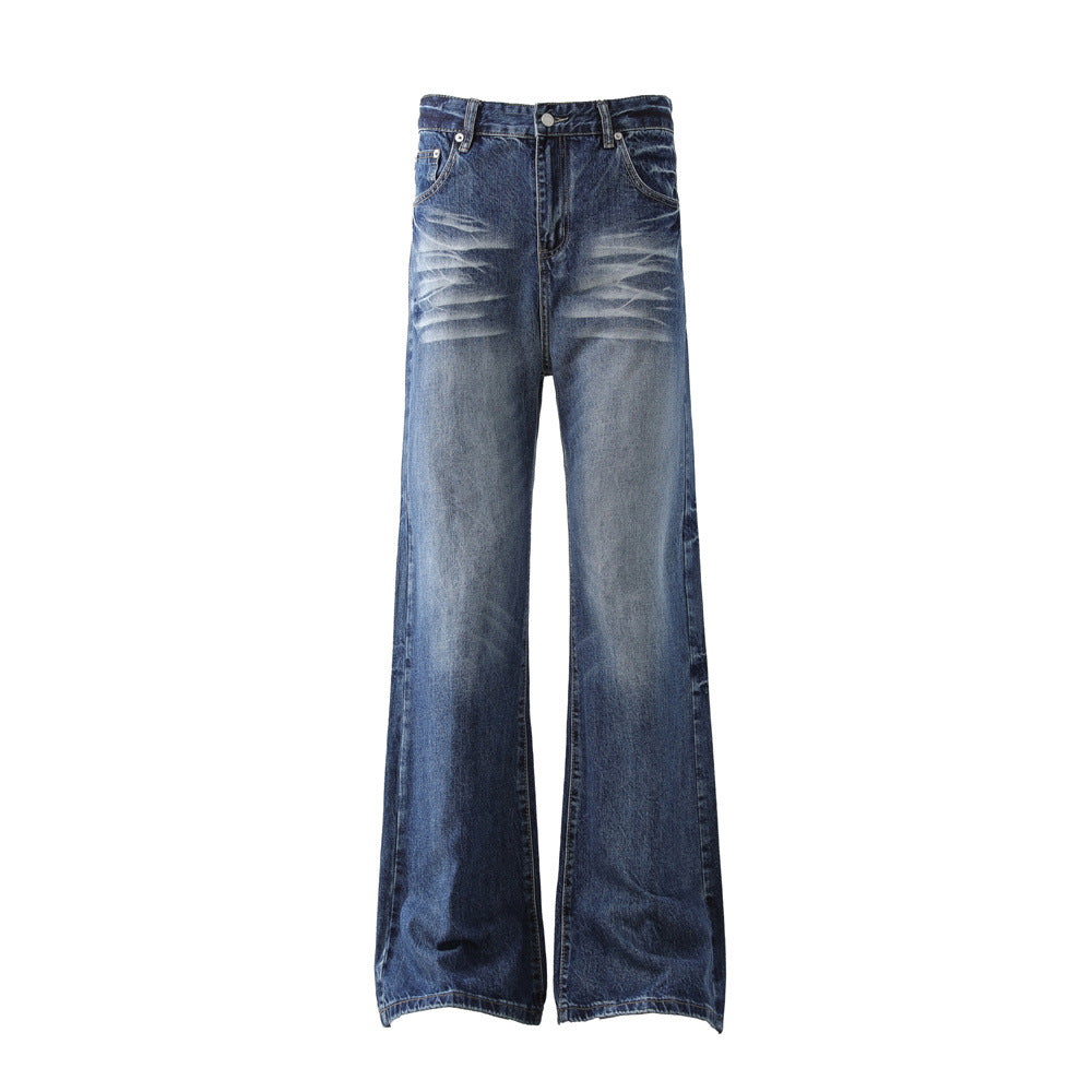 Washed denim bell bottoms