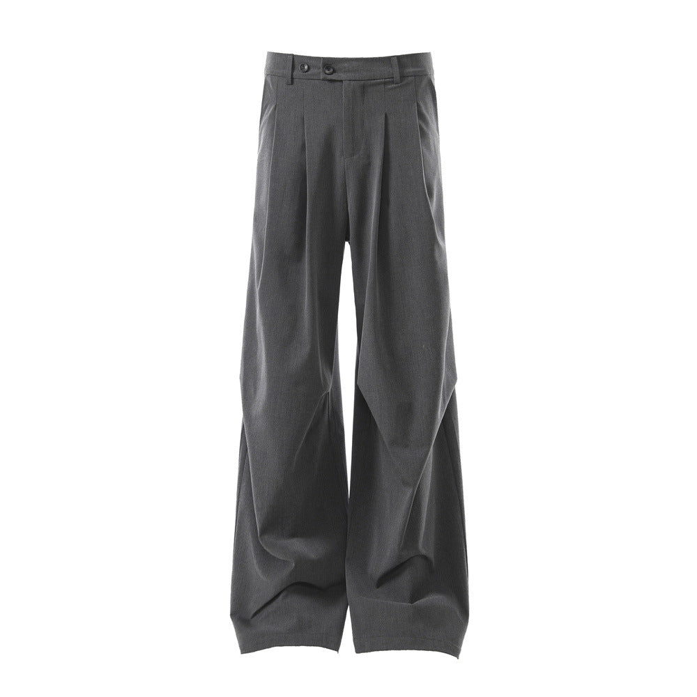 Wrinkled wide leg trousers