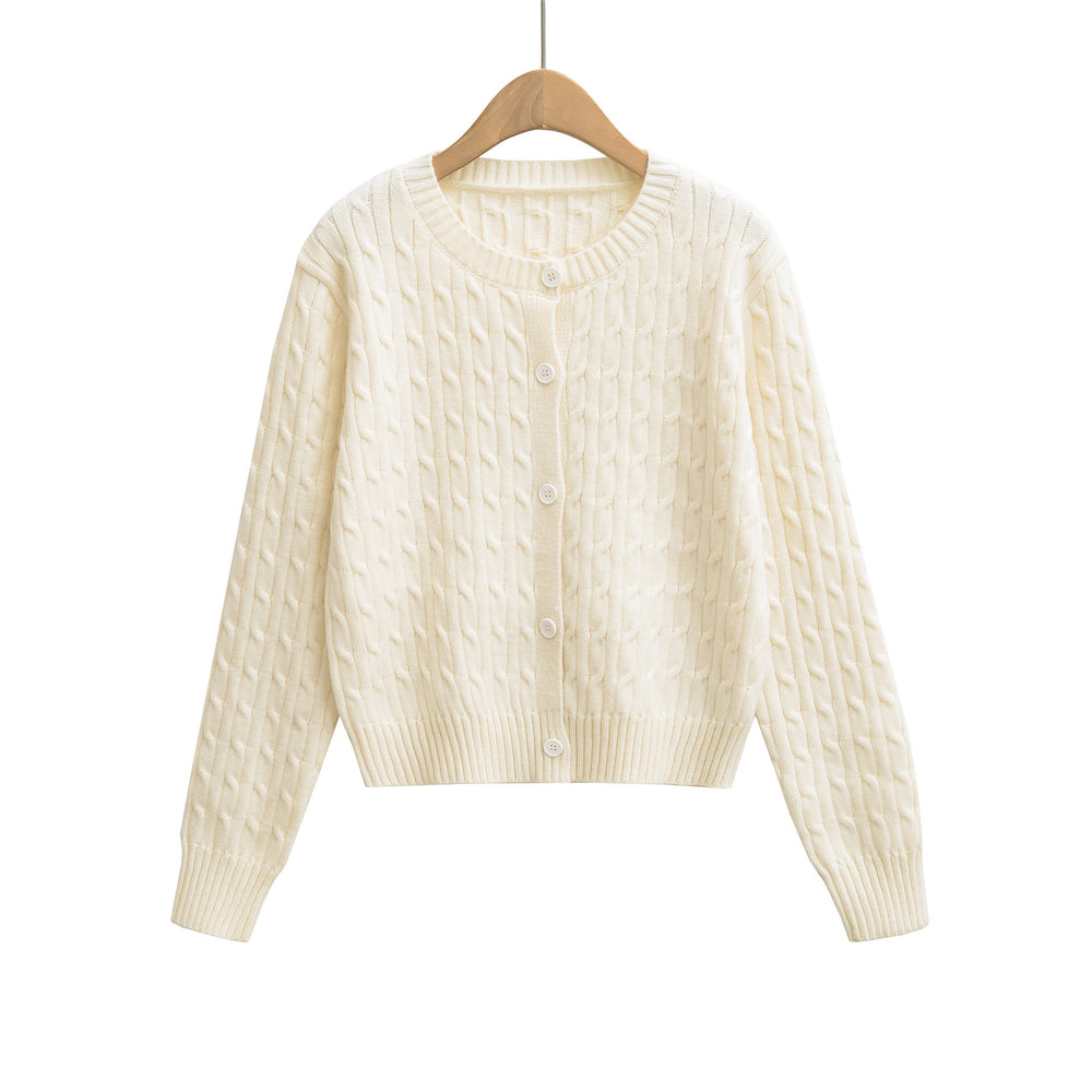 Short women's outerwear sweater