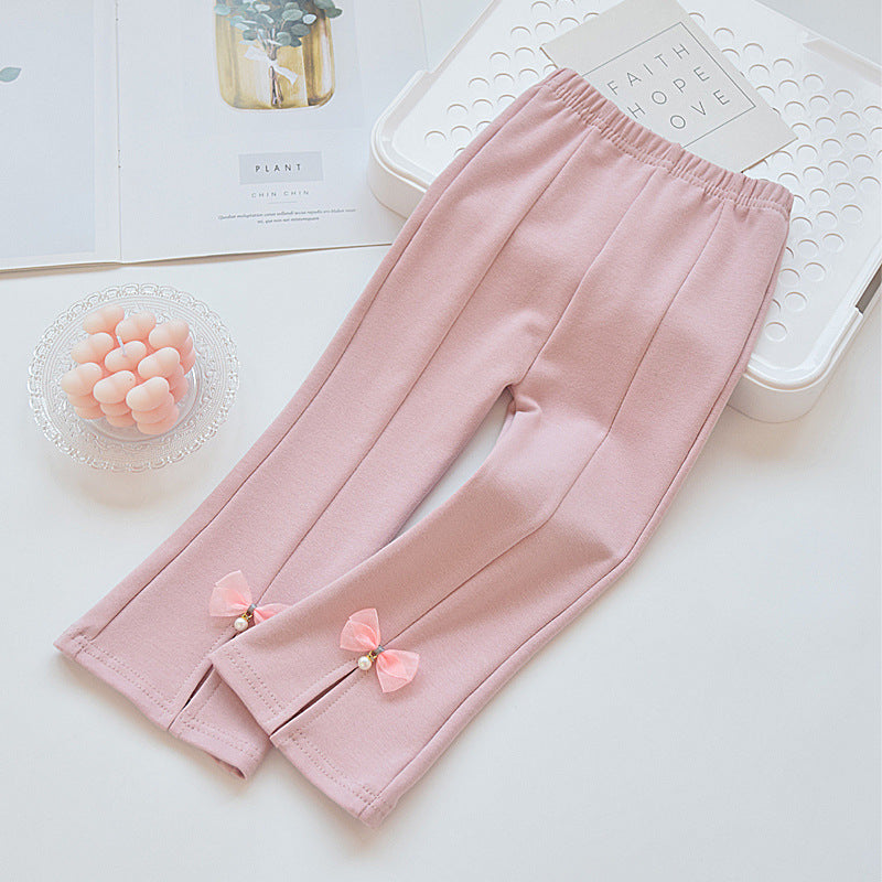Girls' bell bottoms in spring and autumn